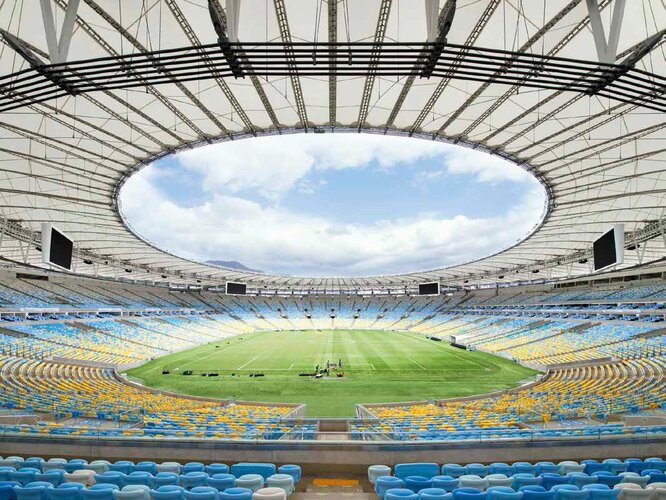 Die neue Überdachung für das Maracana-Stadion in Rio de Janeiro