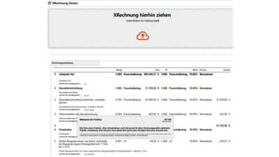 Kostenloser Viewer für XRechnungen