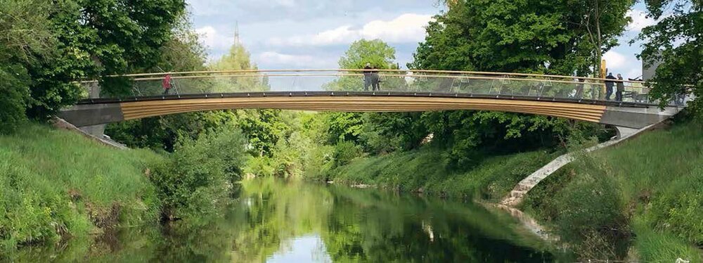 Die Stuttgarter Holzbrücke in Weinstadt