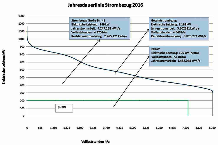 Jahresdauerlinie Strombezug 2016