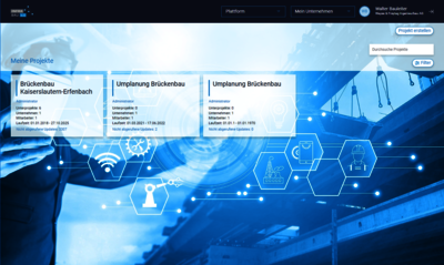 Screenshot der Oberfläche der Infra-Bau-4.0-Plattform