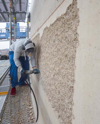 Strukturierung der Sichtbetonfassade