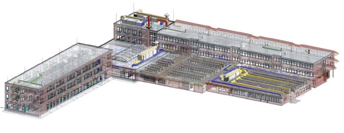 Das BIM-Modell des Schulkomplexes.