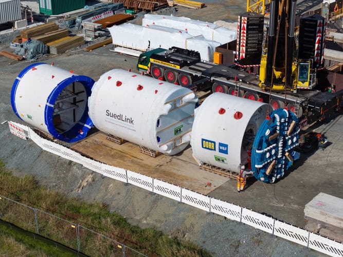 SuedLink-Elbquerung: Tunnelbohrmaschine erhält Schneidrad
